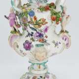 One large and two small porcelain potpourri vases with figural decor - фото 6
