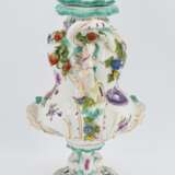 One large and two small porcelain potpourri vases with figural decor - фото 8