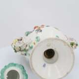 One large and two small porcelain potpourri vases with figural decor - фото 18
