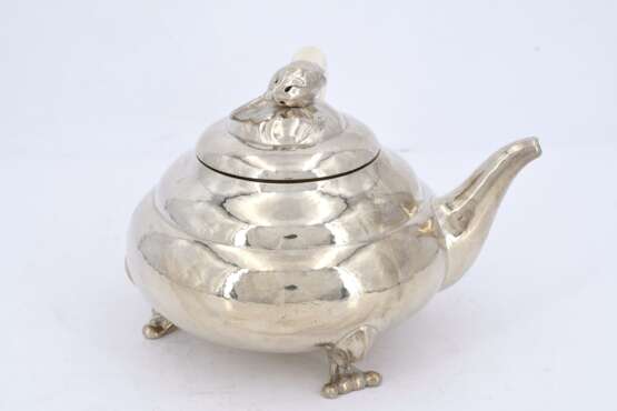 Three-piece silver and ivory tea set "Blossom" - Foto 4