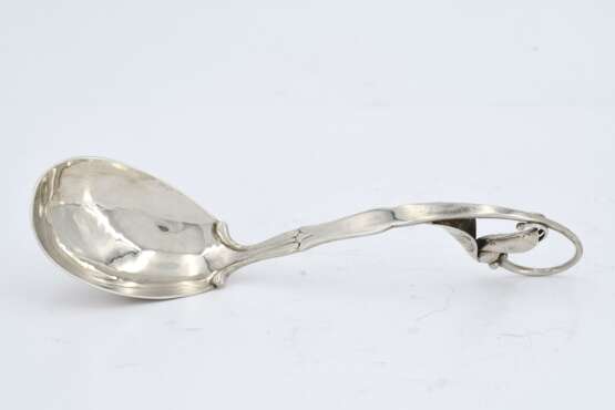 Silver gravy boat and sauce spoon - photo 7