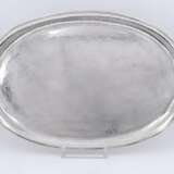 Large oval tray made of silver and wood - Foto 2