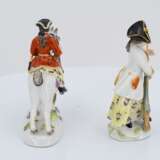 6 miniature porcelain figurines of hunters and huntresses - Foto 2