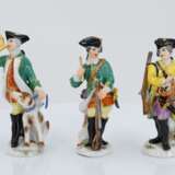 6 miniature porcelain figurines of hunters and huntresses - Foto 4