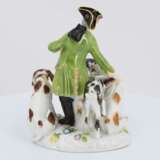 Small porcelain ensemble of hunter with dogs - Foto 4