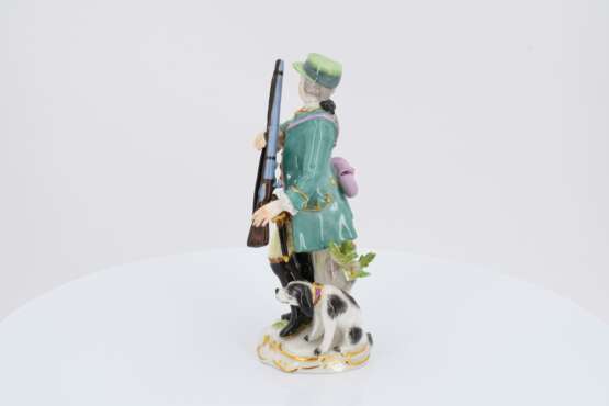 Porcelain figurine of hunter with musket and dog - photo 3