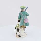 Porcelain figurine of hunter with musket and dog - фото 4