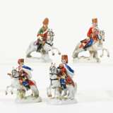 Porcelain figurines of four hussars on horseback - Foto 1