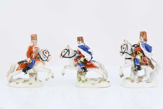 Porcelain figurines of four hussars on horseback - photo 2