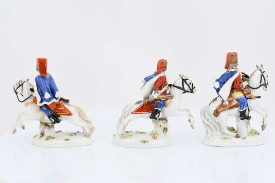 Porcelain figurines of four hussars on horseback - photo 4