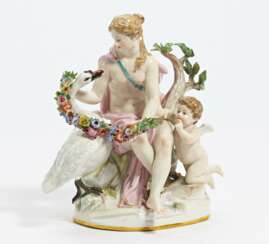 Porcelain figurine of Leda with the swan