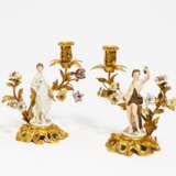 Pair of figural porcelain candle sticks - photo 1