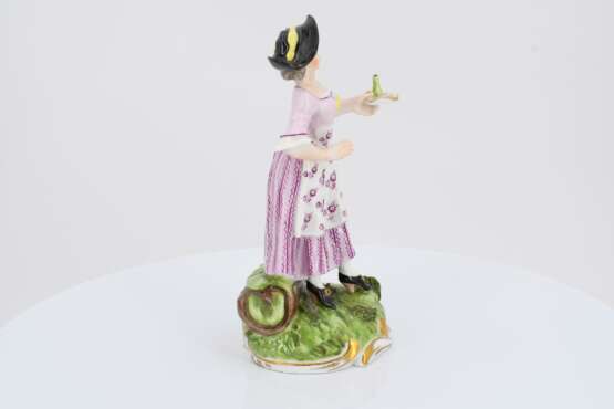 Porcelain figurine of lady with tray - фото 5