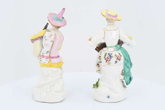 Porcelain figurines of Harlequin and Colombine - photo 4