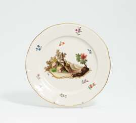 Large porcelain plate with landscape