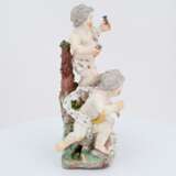 Porcelain group of putti with dog - photo 5