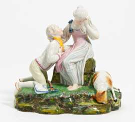 Porcelain group "Mourning the dead lamb"