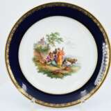 Porcelain trembleuse and plate with cobalt blue fond - Foto 6