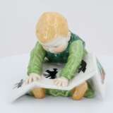 Porcelain figurine of child with storybook - фото 2