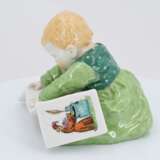 Porcelain figurine of child with storybook - photo 5