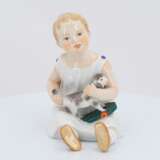 Porcelain figurine of sitting girl with sheep - photo 2