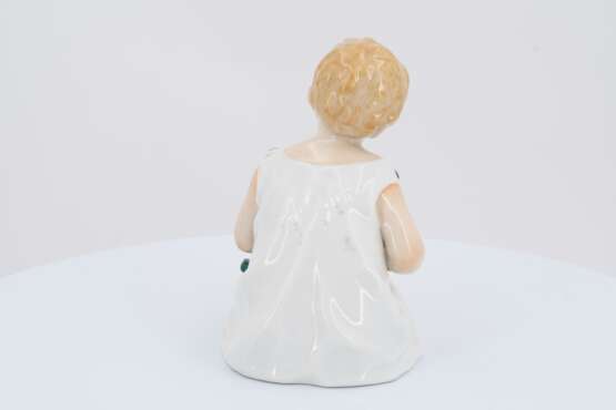 Porcelain figurine of sitting girl with sheep - photo 4