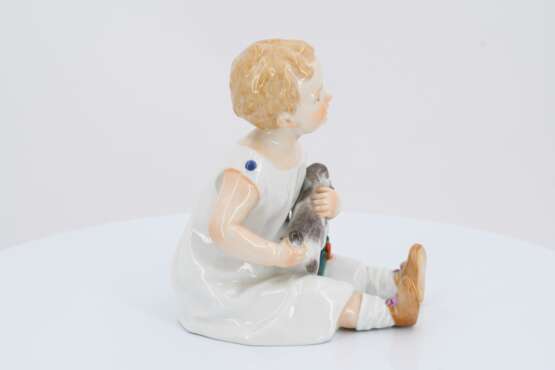 Porcelain figurine of sitting girl with sheep - photo 5