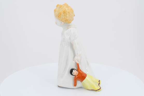 Porcelain figurine of girl with doll - фото 3