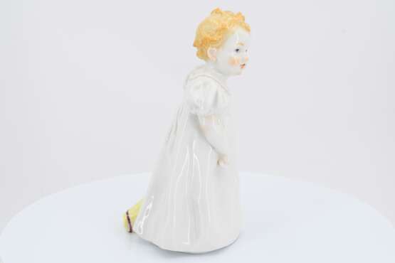 Porcelain figurine of girl with doll - фото 5
