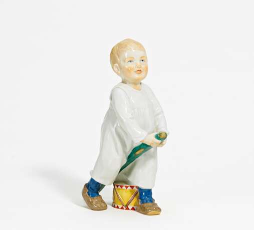 Porcelain figurine of boy with drumstick and drum - Foto 1