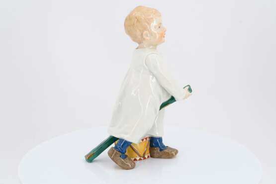 Porcelain figurine of boy with drumstick and drum - photo 5
