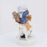 Porcelain figurine of school boy with dog - photo 5