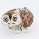 Porcelain figurine of a crouching little owl - photo 2