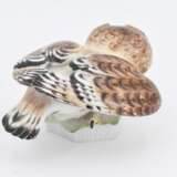 Porcelain figurine of a crouching little owl - photo 4