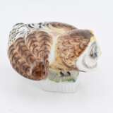 Porcelain figurine of a crouching little owl - photo 5