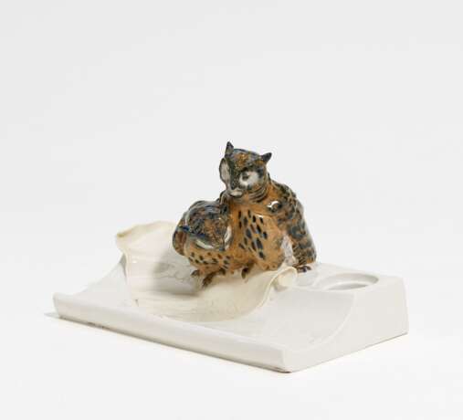 Porcelain writing set with pair of owls - photo 1