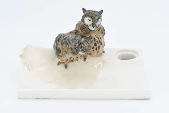 Porcelain writing set with pair of owls - photo 2