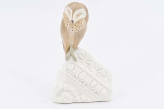 Little porcelain barn owl on architecture - photo 2