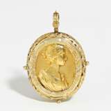 Oval vermeil medallion with opposing portraits of lady and gentleman - Foto 3