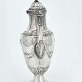 Silver coffee pot and hot-water jug with fruit festoons and lancet leaf decor - photo 8