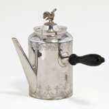 Large silver coffee pot with eagle décor and side handle - фото 1