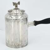 Large silver coffee pot with eagle décor and side handle - photo 2