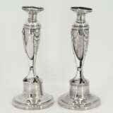 Pair of silver Empire candlesticks with Hermes décor - photo 3