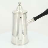 Silver coffee pot with side handle and sleek body - photo 2
