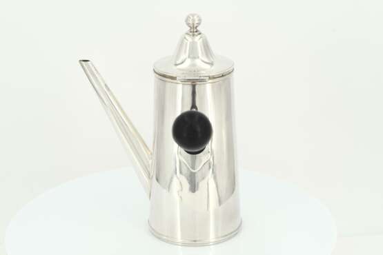 Silver coffee pot with side handle and sleek body - photo 3