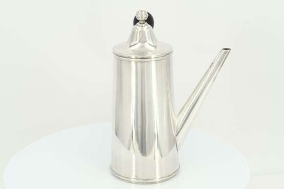 Silver coffee pot with side handle and sleek body - photo 5