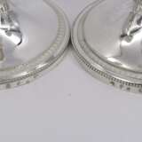 Pair of large silver candlesticks with lancet leaf decor - photo 8