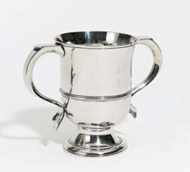 George III silver double-handled beaker with monogram