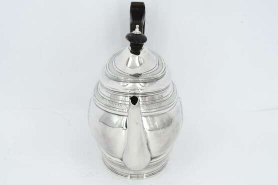 George III silver tea pot on stand - Foto 5