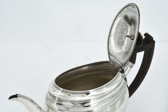 George III silver tea pot on stand - photo 6